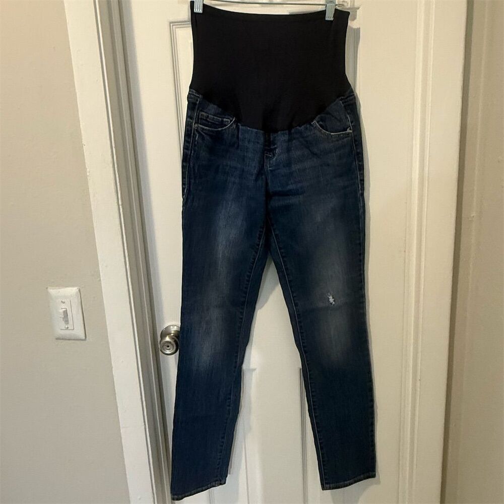 Old Navy Maternity Skinny Jeans Women's Size 6 Blue Over-Belly Waistband